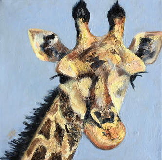 Giraffe Original Oil Painting 