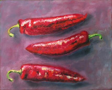 Red Hot Chillis Oil Painting